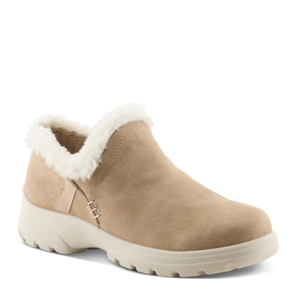 Flexus Bambari Women’s Faux Leather Clog Slippers with Faux Fur Lining & Removable Insoles