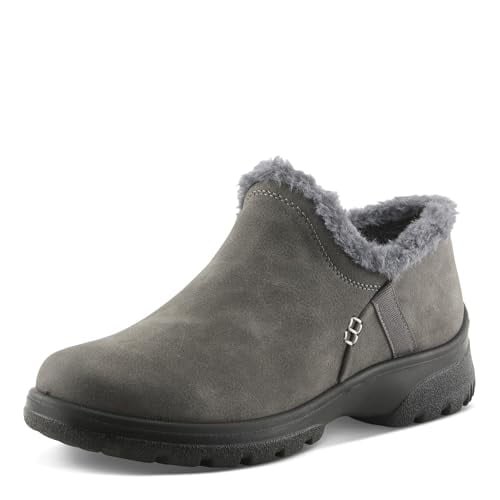 Flexus BAMBARI Slip-On Clog for Women – Faux Suede Upper with Faux Fur Lining, Removable Insole and Rugged Outsole – Cold Weather Comfort