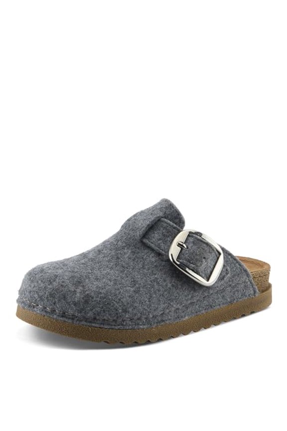 Cloggiller – Women’s Boiled Wool Clog Slippers with Decorative Buckle