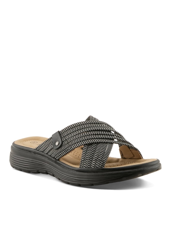 Gaspie Women's Sandal with Stretchy Woven Straps for All-day Comfort