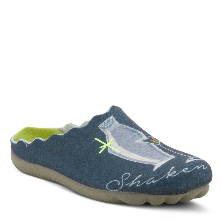 Flexus Spring Step Cocktail House Slippers for Women Cozy Felt Round Toe Women s Clogs Ladies Slippers for Indoor Use