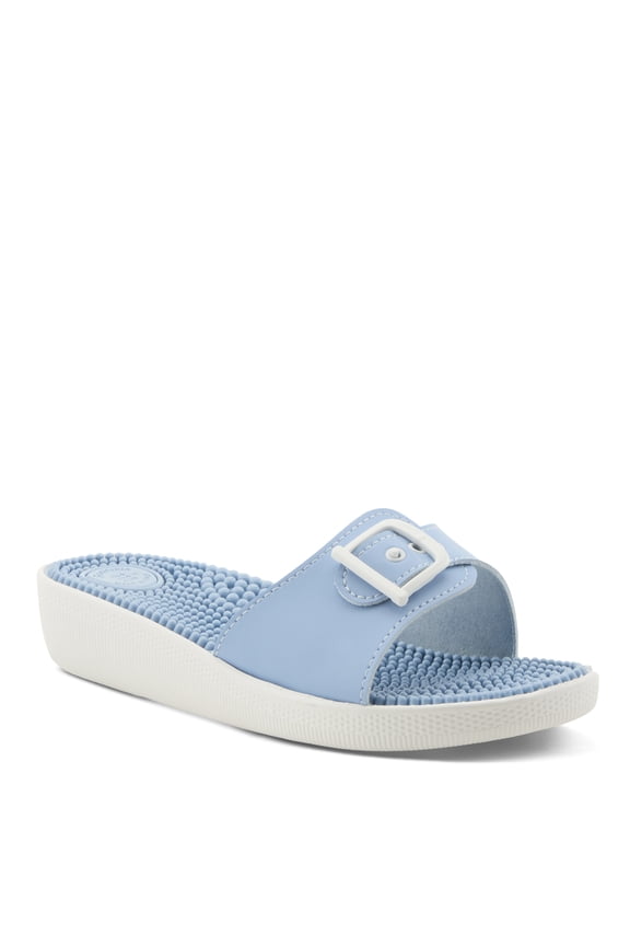 by Spring Step Women’s Sabala Slide Sandal – Lightweight Comfort Shoe with Massaging Insole & Adjustable Buckle Strap – Made in Italy SKY BLUE EU 39 / US 8.5