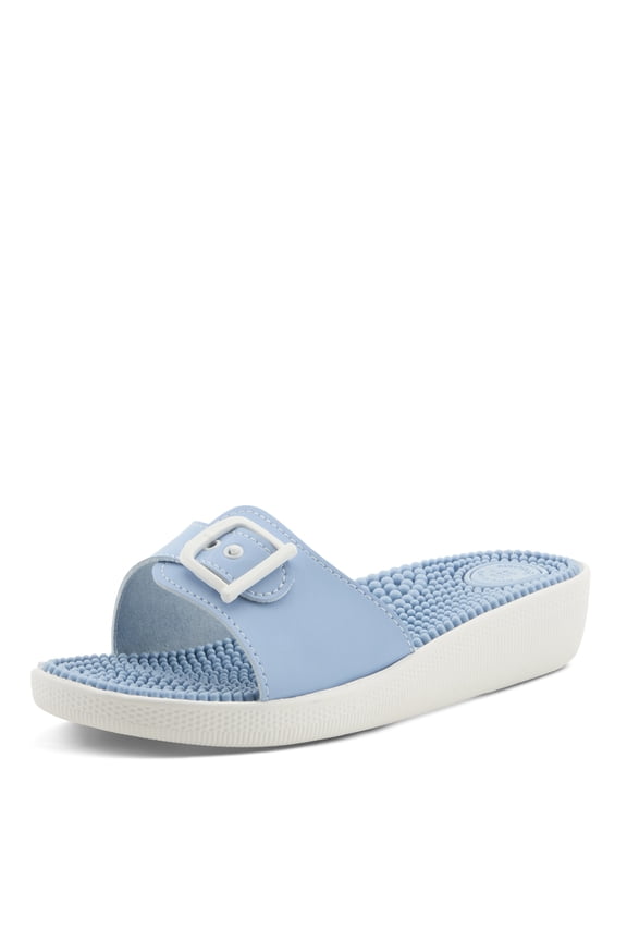 by Spring Step Women’s Sabala Slide Sandal – Lightweight Comfort Shoe with Massaging Insole & Adjustable Buckle Strap – Made in Italy SKY BLUE EU 40 / US 9