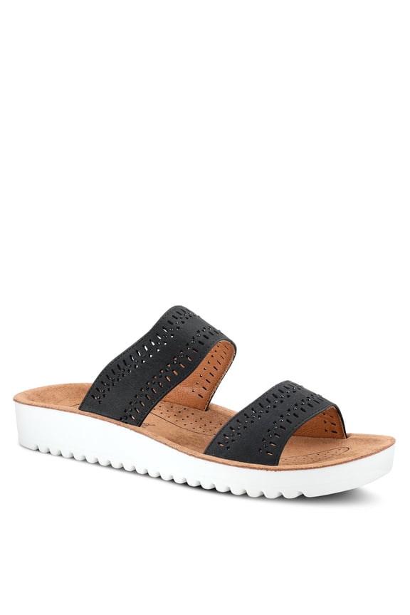 Bayshore Womens Crystal Cutout Slide Sandals