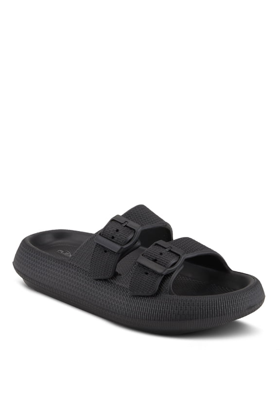 Women's Bubbles Waterproof Slide Sandals with Adjustable Buckle Straps - Cushioned Footbed, Lightweight EVA Sole, Padded Insole, Slip-On Comfort