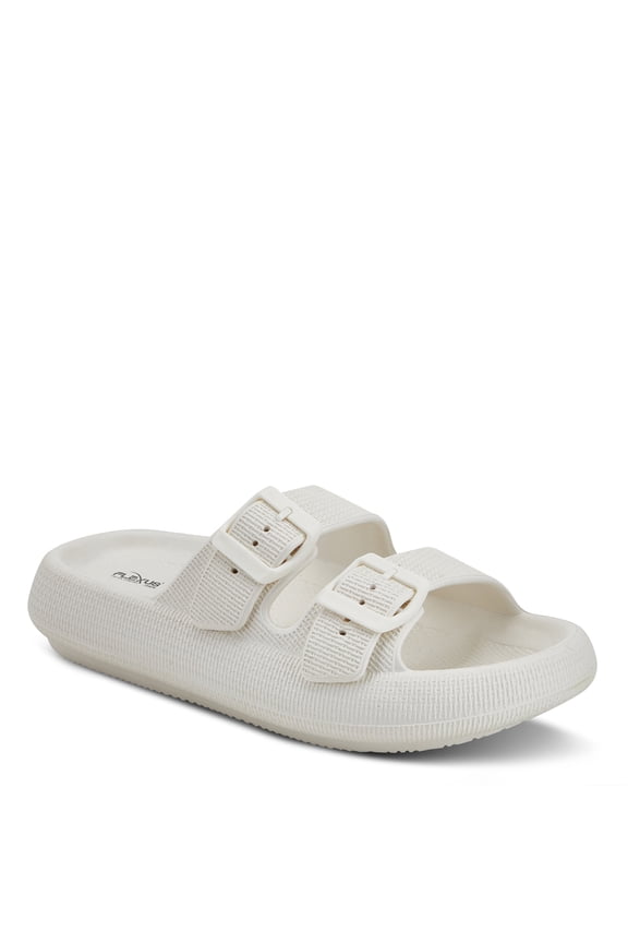 Women's Bubbles Waterproof Slide Sandals with Adjustable Buckle Straps - Cushioned Footbed, Lightweight EVA Sole, Padded Insole, Slip-On Comfort