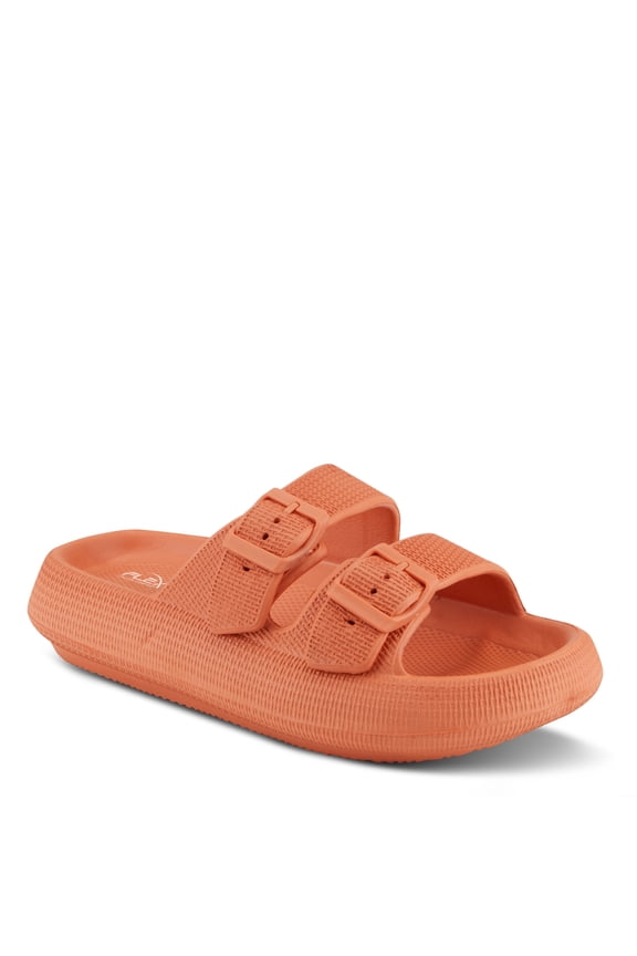 Women's Bubbles Waterproof Slide Sandals with Adjustable Buckle Straps - Cushioned Footbed, Lightweight EVA Sole, Padded Insole, Slip-On Comfort