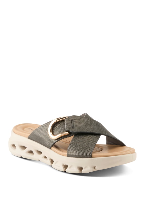 Women's GAIGE Slides – Crisscross Design, Arch Support, and Shock-Absorbent Sport Outsole