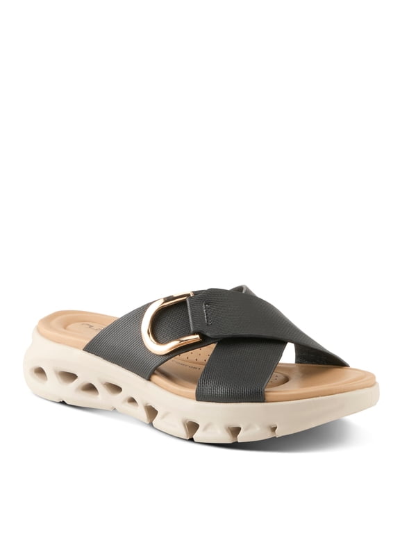 Women's GAIGE Slides – Crisscross Design, Arch Support, and Shock-Absorbent Sport Outsole