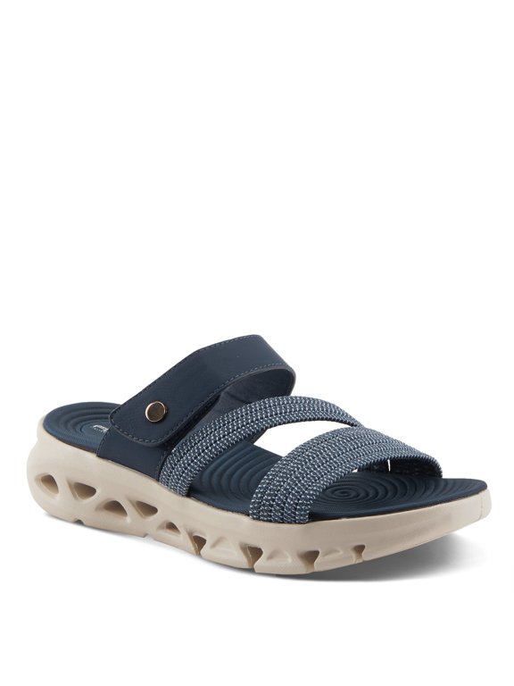 Women's GALVANESA Slides – Adjustable Hook and Loop Wedge Sandals with Anatomic Footbed and Sporty Outsole