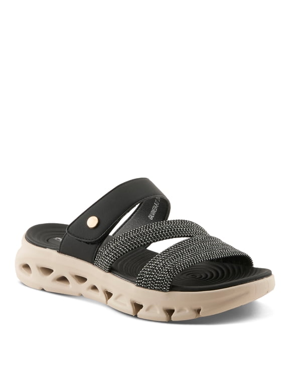 Women's GALVANESA Slides – Adjustable Hook and Loop Wedge Sandals with Anatomic Footbed and Sporty Outsole