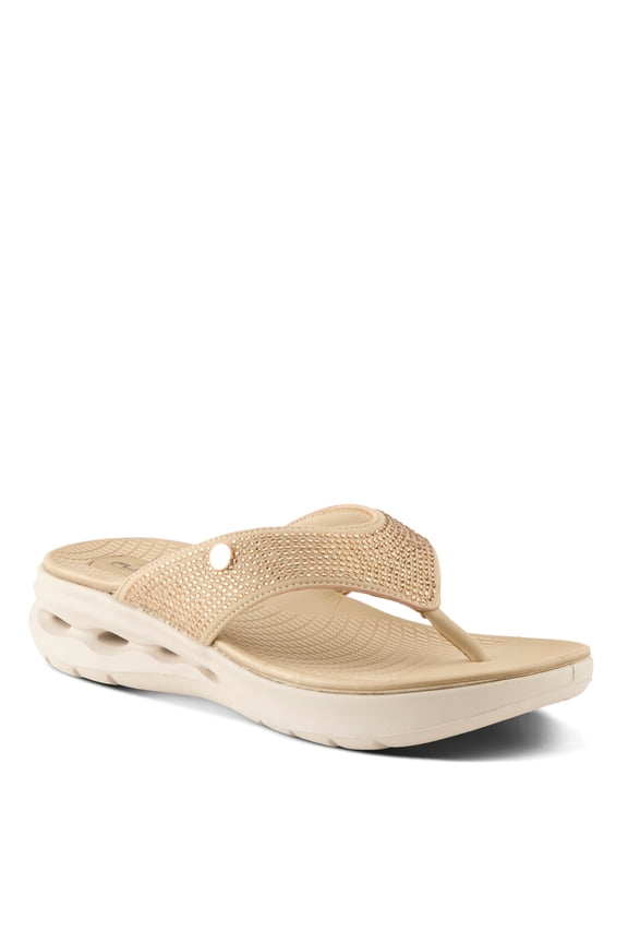 Women's GORSKI Rhinestone Flip-Flops & Thongs – Sporty Slip-On Sandals with Cushioned Footbed and Arch Support