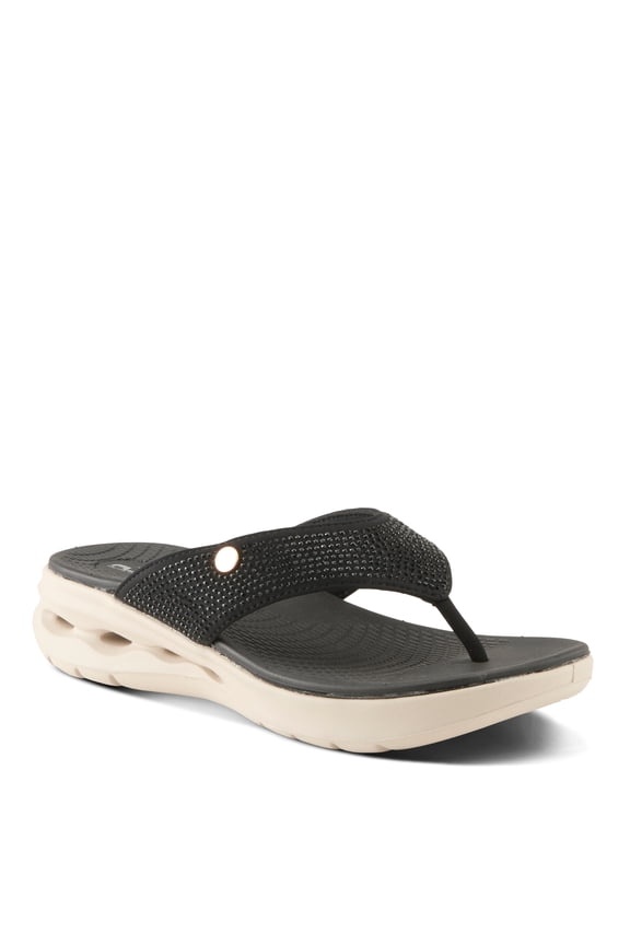 Women's GORSKI Rhinestone Flip-Flops & Thongs – Sporty Slip-On Sandals with Cushioned Footbed and Arch Support