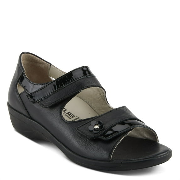 Flexus Women's JORDIMARIE Open Toe Double Strap Wedge Sandals Black Multi EU 38 / US 7.5 - 8