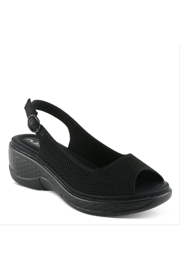 Women's MAYBERRY Slingback Wedge Sandals Black EU 36 / US 5.5 - 6