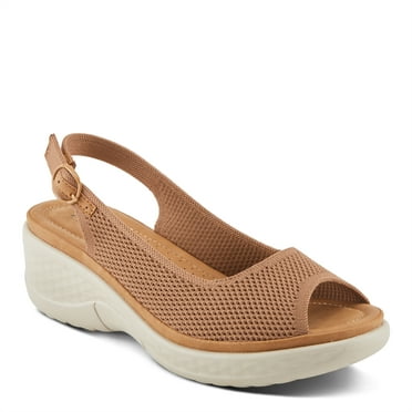 Flexus Women's MAYBERRY Slingback Wedge Sandals Brown EU 36 / US 5.5 - 6