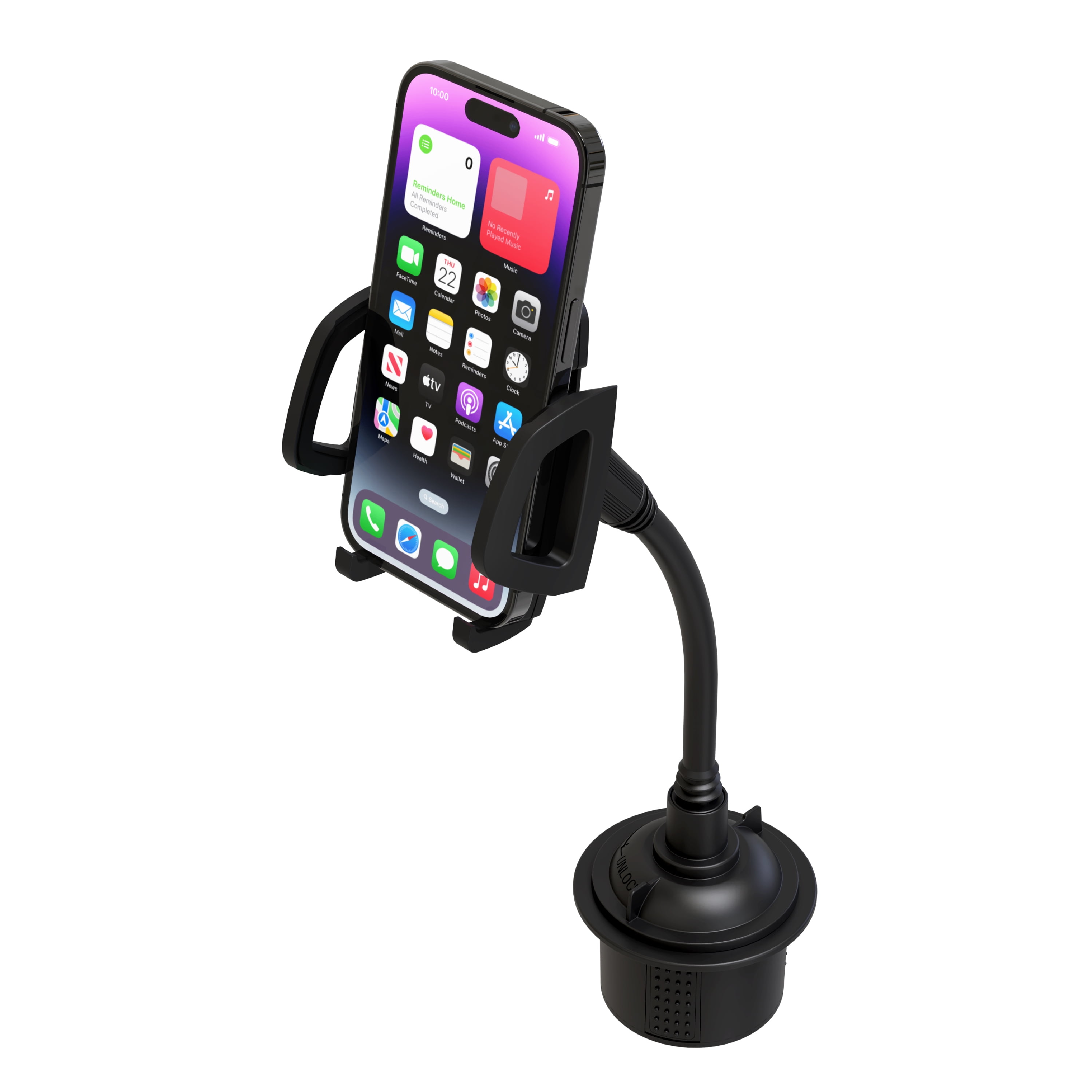 Flexview Auto Cup Holder Phone Mount, Fully Adjustable Gooseneck