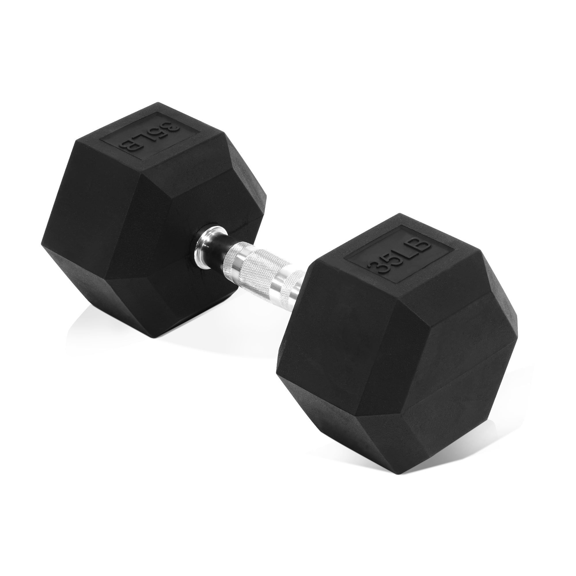Flexwave 35 LB Rubber Hex Dumbbell with Non-Slip Grip for Home Gym Strength Training-Single