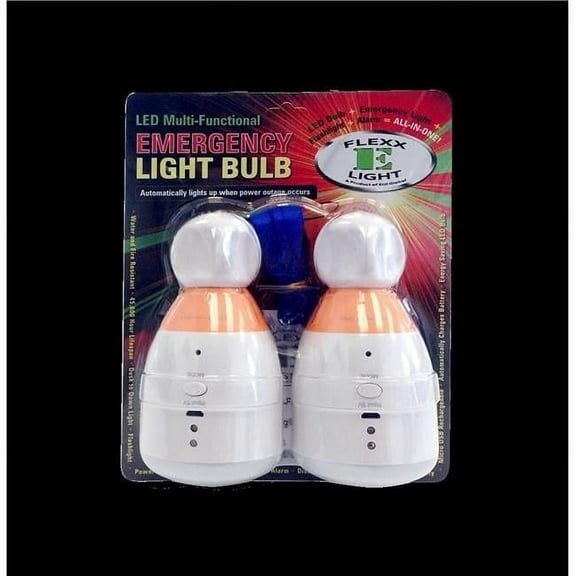 Flexxelight 8-60602-00040-2 LED Multi-Functional Emergency Lightbulbs - Pack of 2