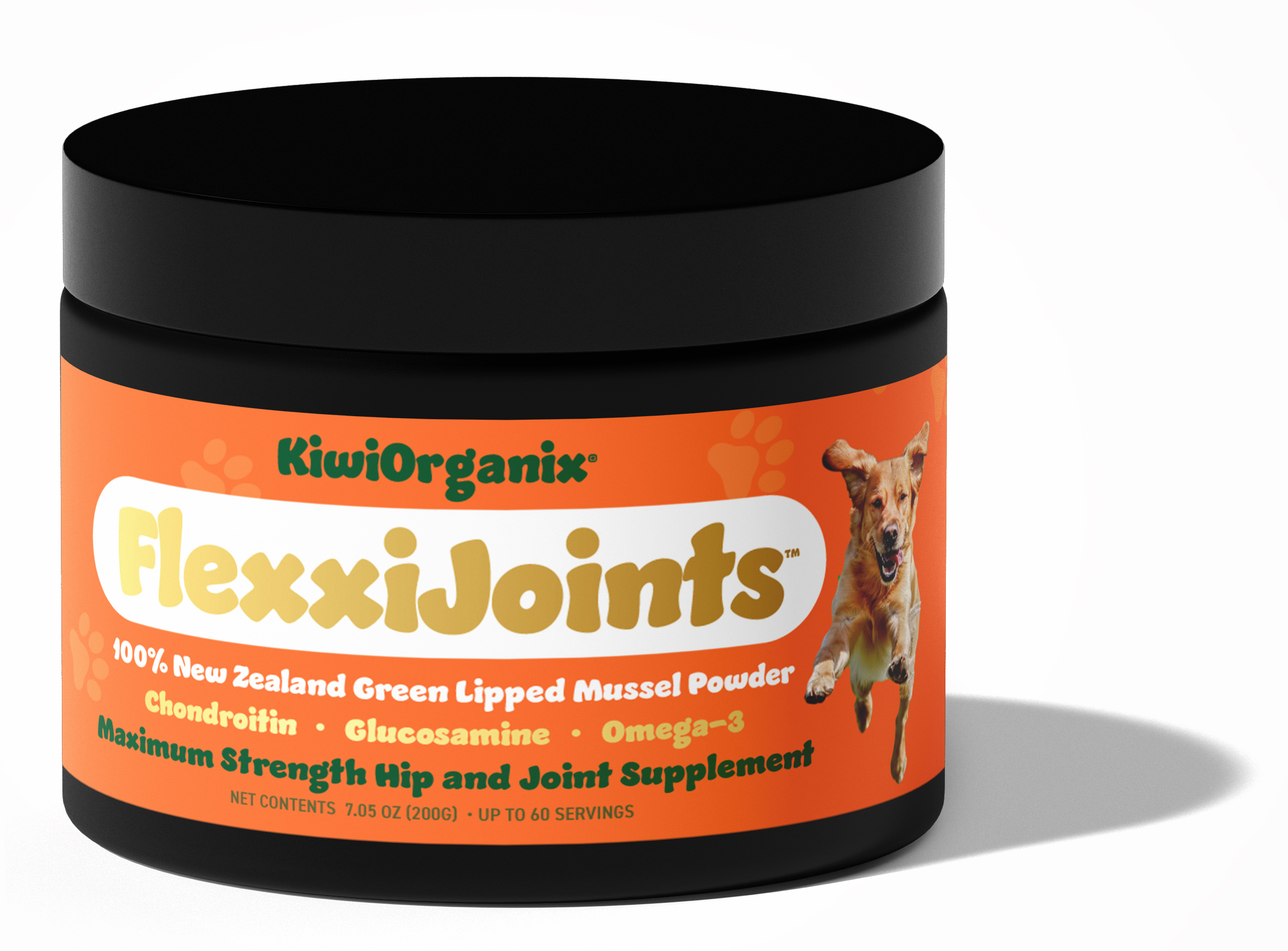 FlexxiJoints 100 New Zealand GreenLipped Mussel Powder, Hip & Joint