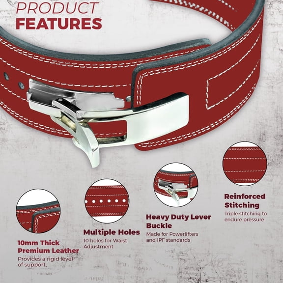 Flexz Fitness Weight Lifting Belt - 10MM 13MM Powerlifting Gym Belts for Men & Women - Lower Back Support for Weightlifting Deadlifts Squats Heavy Duty IPF Bodybuilding