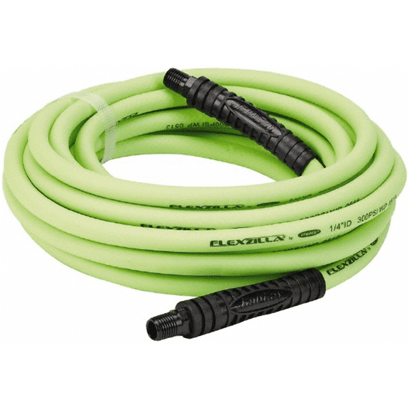 Flexzilla® Air Hose, 1/4" x 25', 1/4" MNPT Fittings, ZillaGreen®