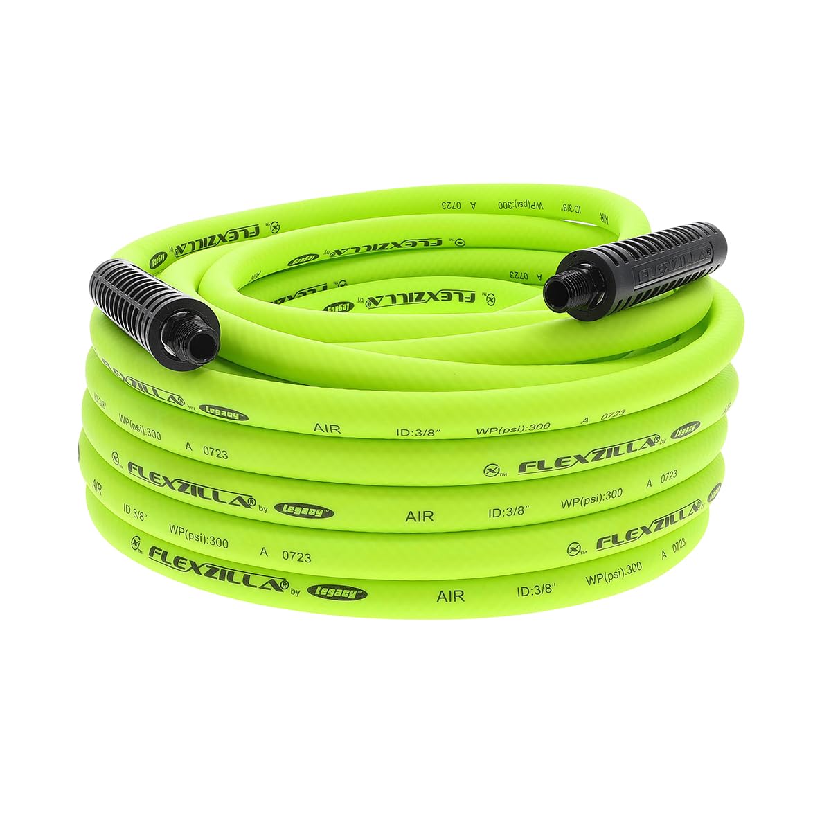 Flexzilla Air Hose, 3/8 in. x 50 ft., 1/4 in. MNPT Fittings, Heavy Duty
