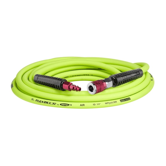 Flexzilla® Air Hose Kit, 3-Piece, 1/4" x 25', ZillaGreen™, with ColorConnex® Coupler and Plug, Type D, Red