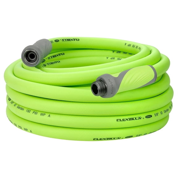 Flexzilla Garden Hose, Male x Female, 5/8 in ID, 25 ft L, 150 psi at 70 deg F, Polymer, Green