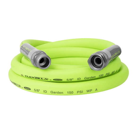 Flexzilla Garden Lead-in Hose, 5/8" x 10', 3/4" - 11 1/2 GHT Fittings, Flexible Hybrid Polymer, ZillaGreen