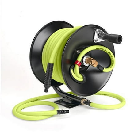Flexzilla Manual Air Hose Reel, Green 3/8in x 50ft Air Hose