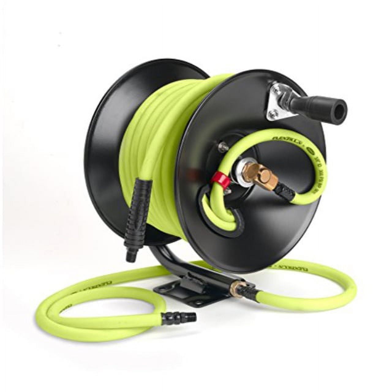 Ironton Compact Air Hose Reel, With 3/8in. x 50ft. Hybrid Polymer Hose,  Max. 300 PSI