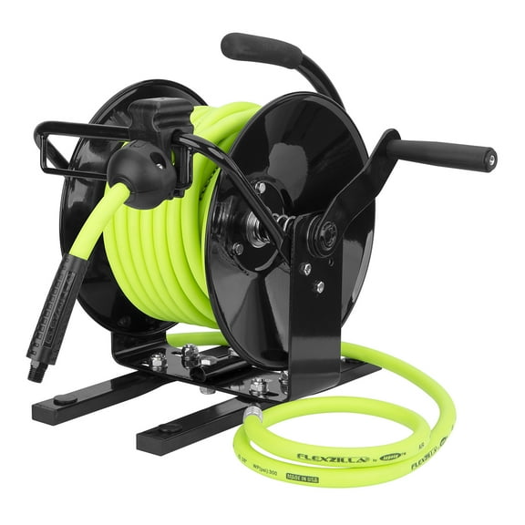 Flexzilla Manual Air Hose Reel, Open Face, Portable, 3/8" x 50'