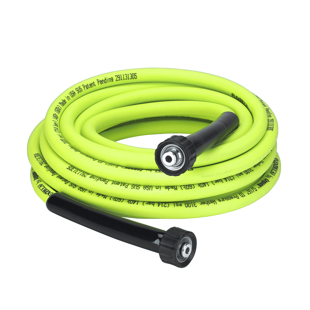 Flexzilla Pressure Washer Hose, 5/16" x 25', 3100 PSI, M22 Fittings, Flexible Hybrid Polymer, ZillaGreen