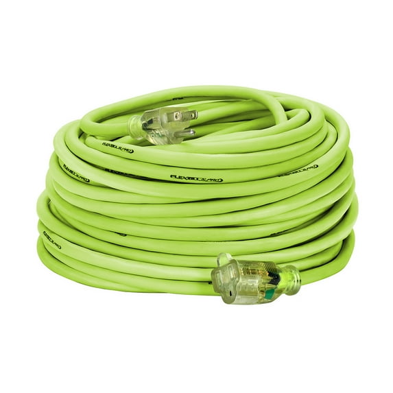 Flexzilla® Pro Extension Cord, 14/3 AWG SJTW, 100', Indoor/Outdoor, Lighted Plug