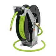 Flexzilla  Pro Retractable Air Hose Reel, Open Face, Dual Axle Arm, 1/2" x 50, ZillaGreen