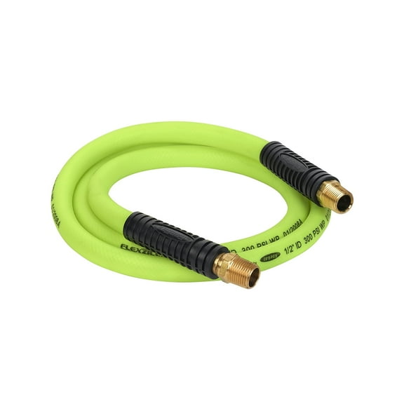 Flexzilla Whip Hose with Swivel, 1/2" x 6', 1/2" MNPT Swivel x 1/2" MNPT Fittings, ZillaGreen
