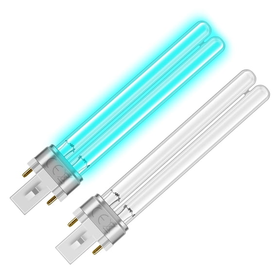 2 Pack 9W UV-C Bulb Replacement for Pond Clarifier (CUH9L) - Outdoor Pond Light with 2-Pin Base, Compatible with 9W Pond UV-Lights (CUV-109A)