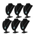thumbnail image 1 of Flexzion 6 Pack Modern Black Velvet Rectangular Necklace Display Stand - 11 Inch Jewelry Stand for Home, Boutique & Trade Shows - Holds Necklaces Up to 22 Inches, 1 of 9
