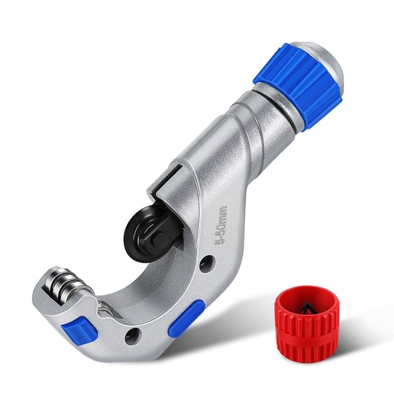 Flexzion Copper Pipe Cutter Tool (3/16" to 2" / 550mm) with Deburring Tool for Copper, Aluminum, Stainless Steel, PVC & More