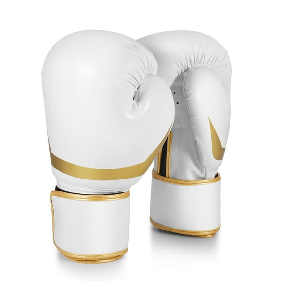 Flexzion Durable Boxing Gloves with Superior Protection for Training, 10 oz, White