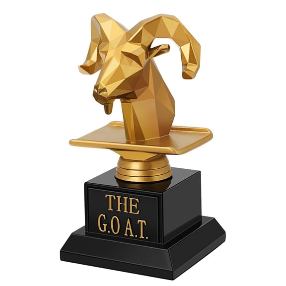 Flexzion The Goat Trophy Award - Greatest of All Time Funny Trophy for Adults, Engraved Plate with Head Goat Statue, Unique Recognition Gift Plaque for Sports, Employee, Teacher, Boss, Friend, & More