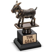 Flexzion The Goat Trophy Award - Greatest of All Time Funny Trophy for Adults, Engraved Plate with Statue, Unique Recognition Gift Plaque for Fantasy Sports, Employee, Teacher, Boss, Friend, More