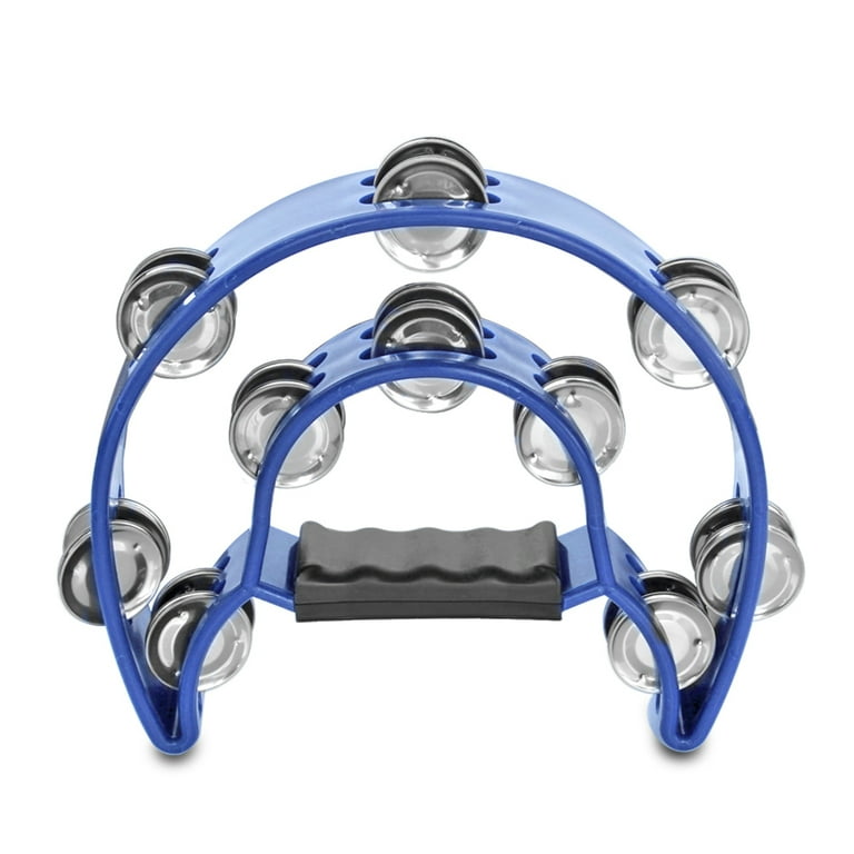 Flexzion Half Moon Musical Tambourine Double Row Metal