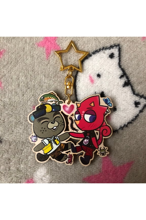 Flick & CJ 2 Single-Sided Plywood Keychain (1 keychain)
