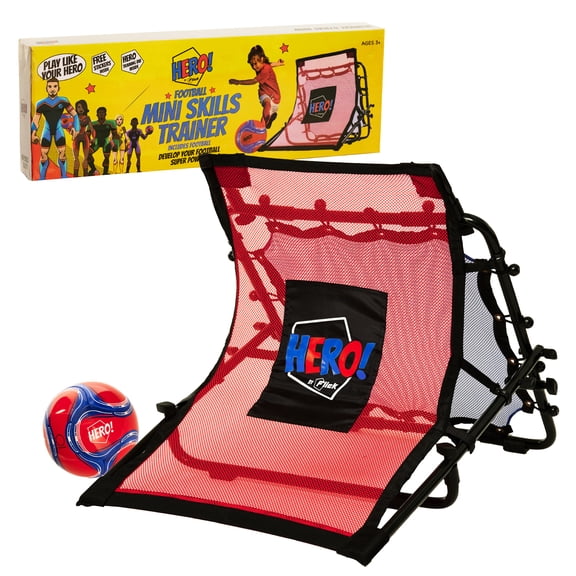 Flick Soccer Hero Mini Skills Trainer with Soccer Rebounder, Double-Sided,