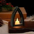 thumbnail image 1 of Flickering Electronic Candle Light, Battery Operated Flameless Tea Light with Realistic Flame Effect, for Christmas Halloween Home Decor(Black-A), 1 of 4