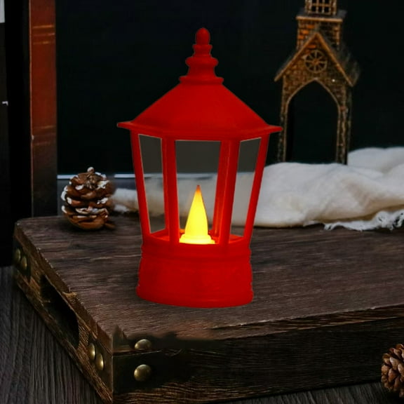 Flickering Electronic Candle Light, Battery Operated Flameless Tea Light with Realistic Flame Effect, for Christmas Halloween Home Decor(Red)
