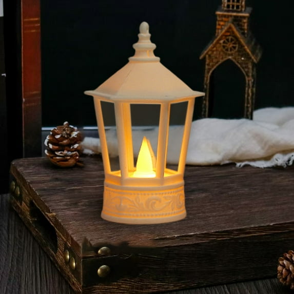 Flickering Electronic Candle Light, Battery Operated Flameless Tea Light with Realistic Flame Effect, for Christmas Halloween Home Decor(White-B)