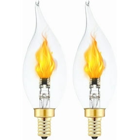 Flickering Flame Light Bulbs, E12 LED Flickering Flame Decoration Light Bulbs - More Realistic Fire Effect, Candelabra Base E12 Fire Light Bulb for Christmas Thanksgiving Indoor Outdoor Decoration